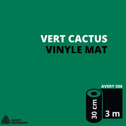 AVERY 500 - Vinyle Adhésif - Vert Cactus Mat - 30 cm x 3 m