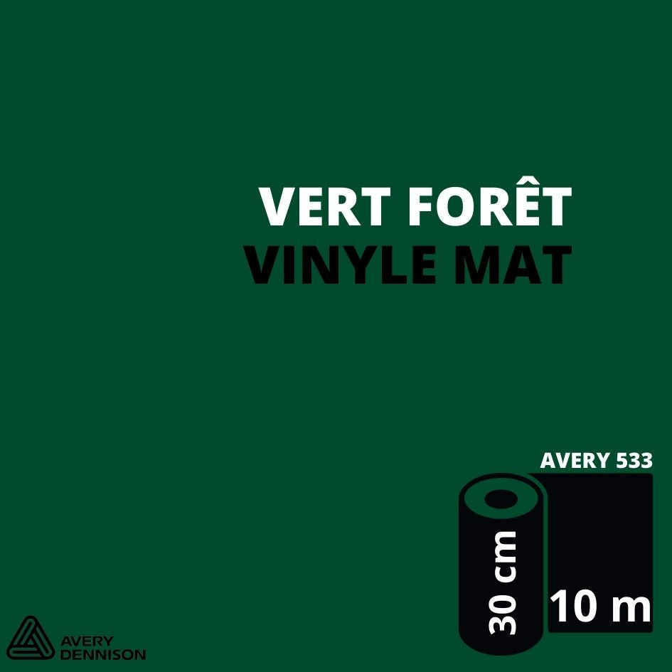AVERY 500 - Vinyle Adhésif - Vert Forêt Mat - 30 cm x 10 m