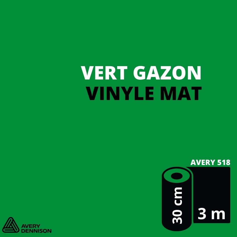 AVERY 500 - Vinyle Adhésif - Vert Gazon Mat - 30 cm x 3 m