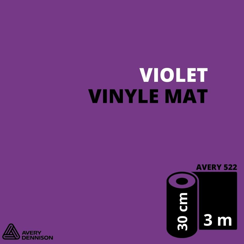 AVERY 500 - Vinyle Adhésif - Violet Mat - 30 cm x 3 m