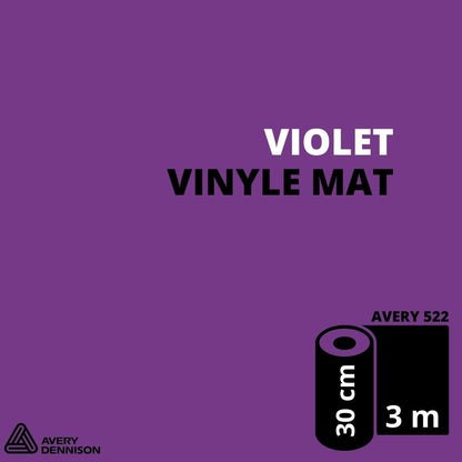 AVERY 500 - Vinyle Adhésif - Violet Mat - 30 cm x 3 m