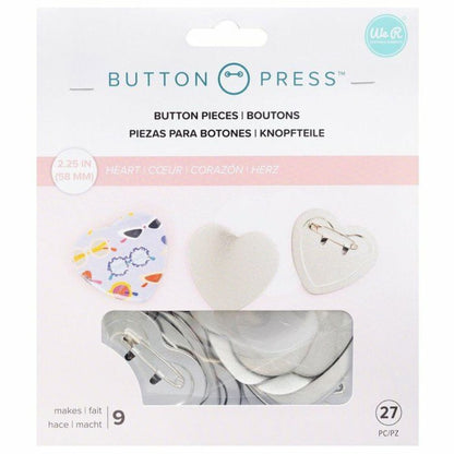 We R Memory - Button Press - 9 Badges Cœur - 58 mm