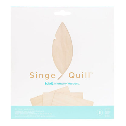 We R Memory - Singe Quill - Feuilles de Bois - 20 x 20 cm - 3 pièces