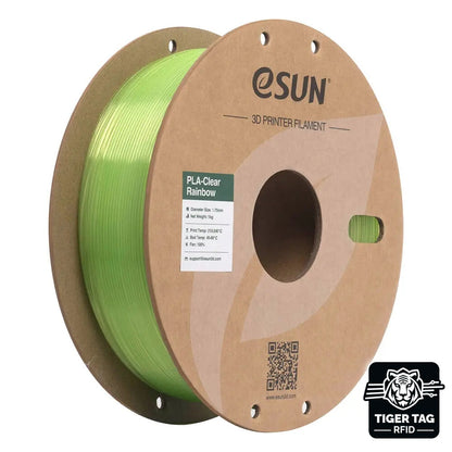 eSun - PLA-Clear Rainbow - Vert Cristal (Green Crystal) - 1,75 mm - 1 kg avec RFID TigerTag