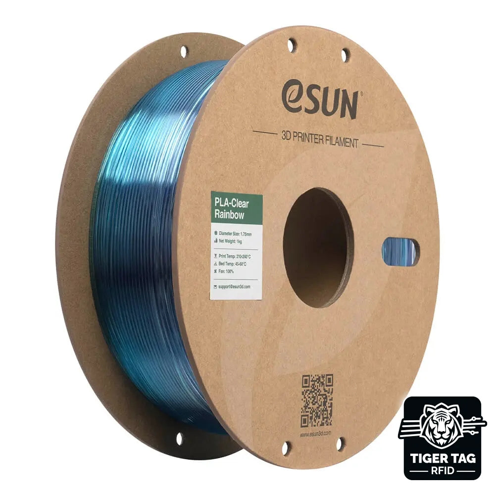 eSun - PLA-Clear Rainbow - Violet Bleu Cyan (Purple Blue Cyan) - 1,75 mm - 1 kg avec RFID TigerTag