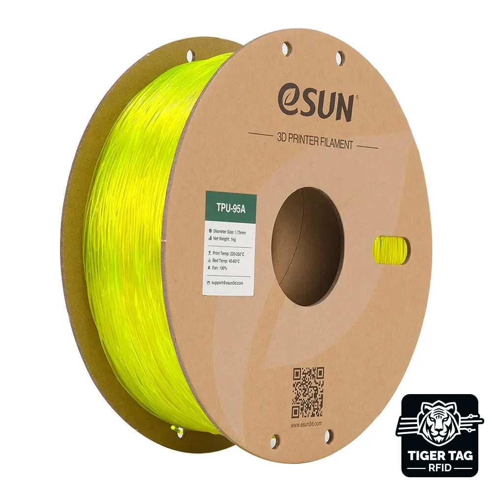 eSun - TPU-95A - Jaune Translucide (Translucent Yellow) - 1,75 mm - 1 kg avec RFID TigerTag