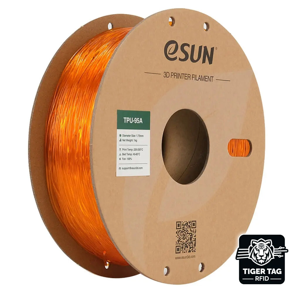 eSun - TPU-95A - Orange Translucide (Translucent Orange) - 1,75 mm - 1 kg avec RFID TigerTag