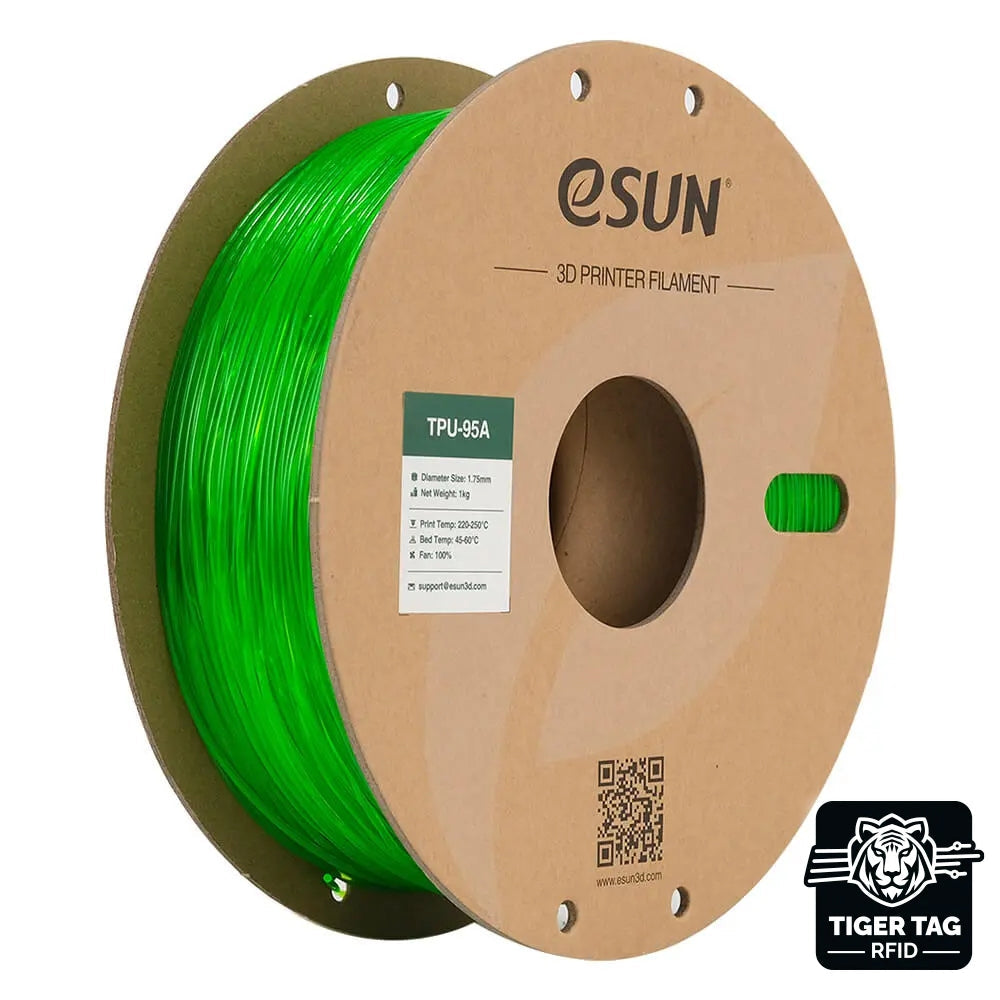 eSun - TPU-95A - Vert Translucide (Translucent Green) - 1,75 mm - 1 kg avec RFID TigerTag