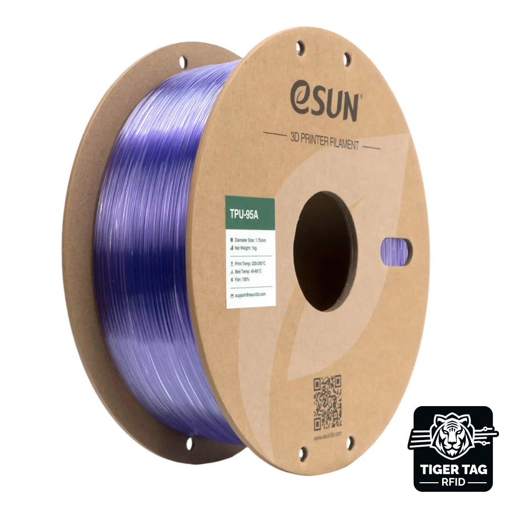 eSun - TPU-95A - Violet Translucide (Translucent Purple) - 1,75 mm - 1 kg avec RFID TigerTag