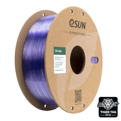 eSun - TPU-95A - Violet Translucide (Translucent Purple) - 1,75 mm - 1 kg avec RFID TigerTag