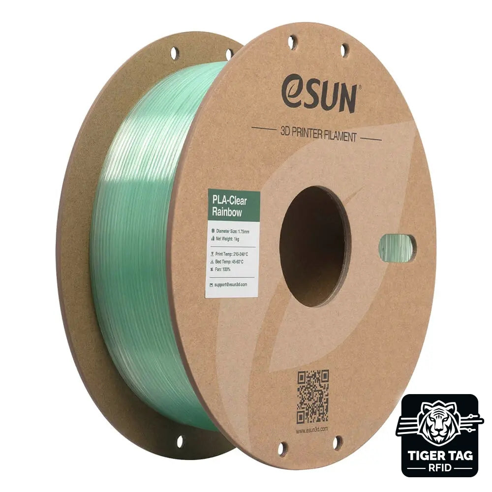 eSun - PLA-Clear Rainbow - Cyan Cristal (Cyan Crystal) - 1,75 mm - 1 kg avec RFID TigerTag