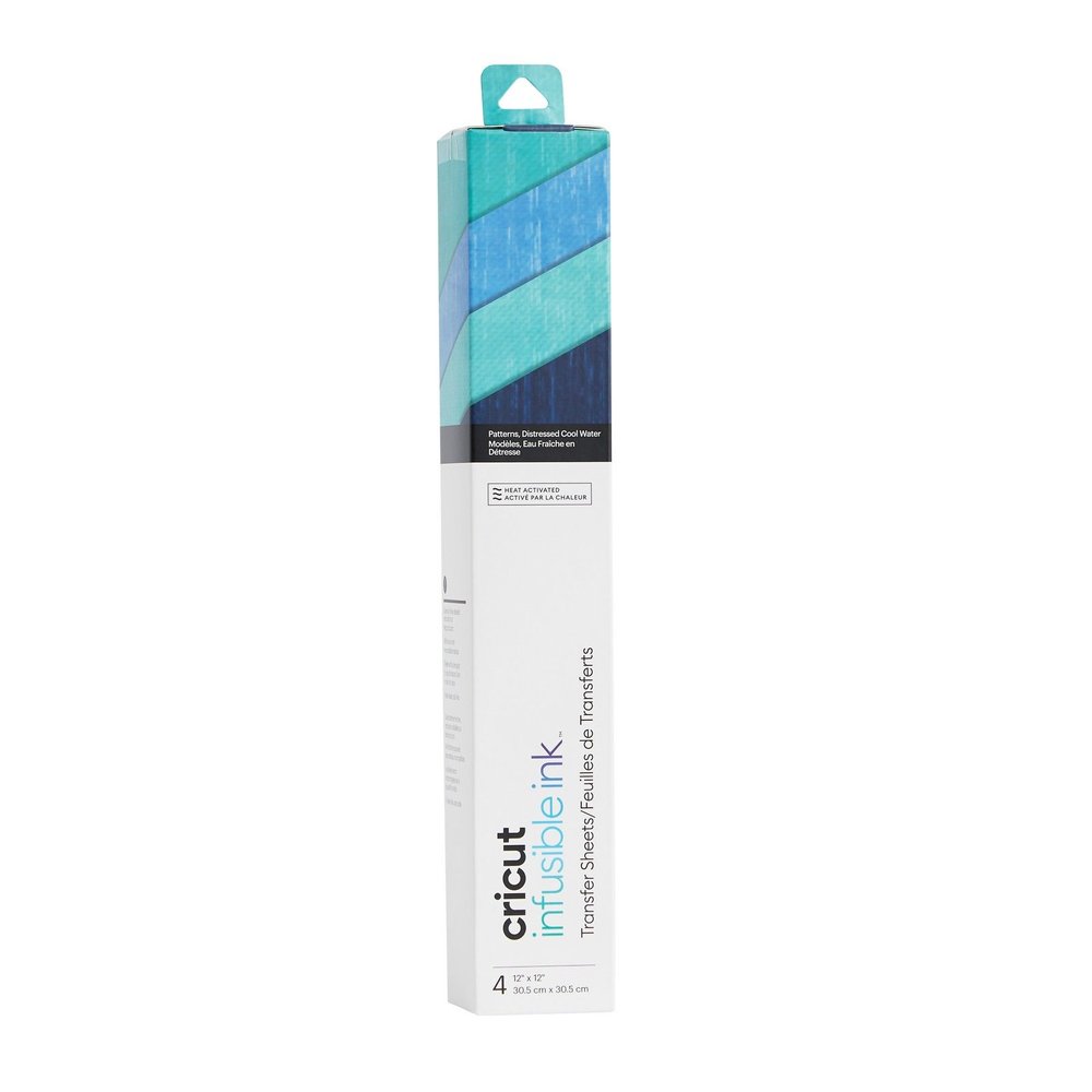 cricut feuilles infusible ink eau bleu en detresse distressed cool water