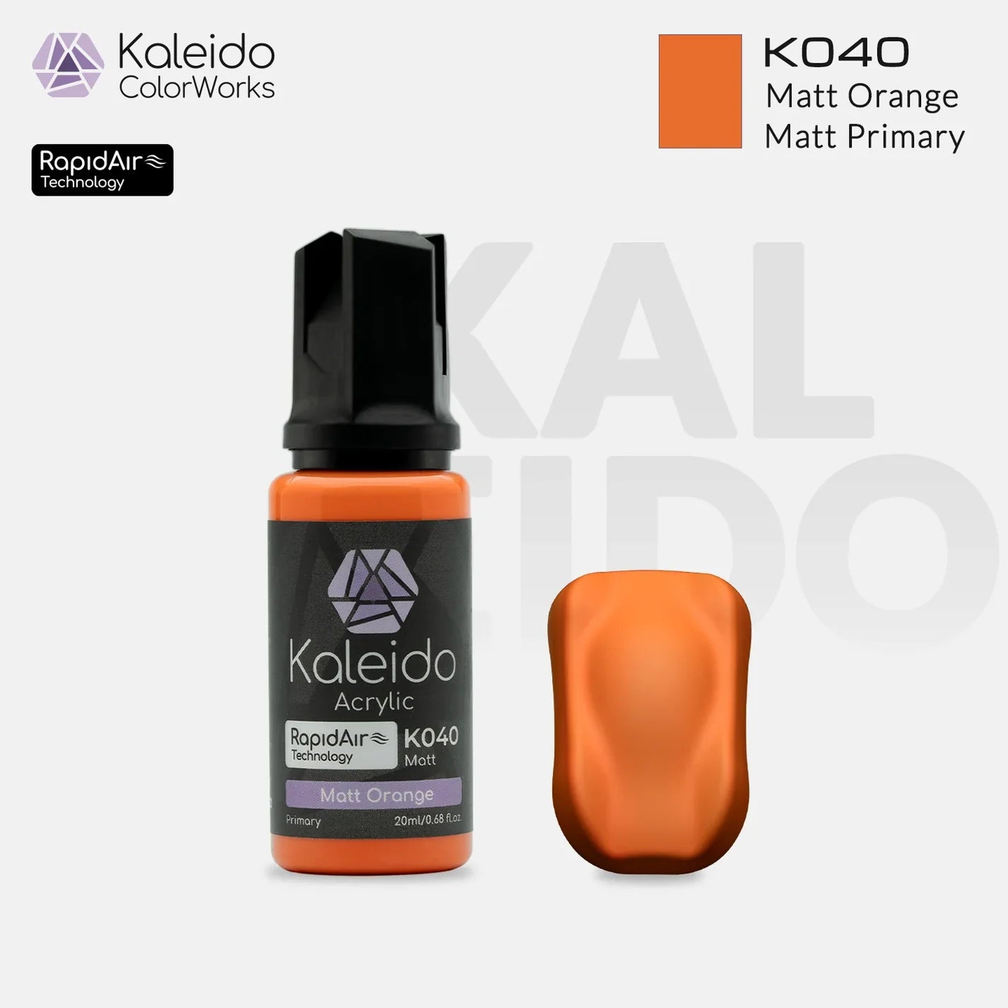 Kaleido ColorWorks - Matt/Primary - Orange Mat (K040 Matt Orange) - 20ml
