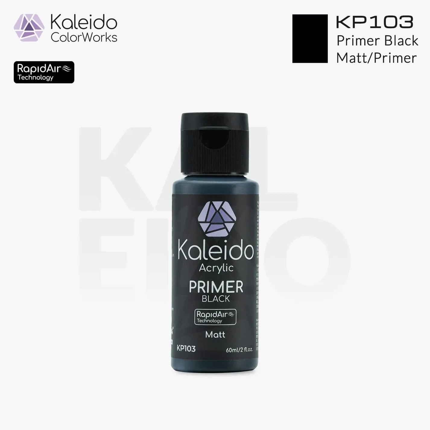 Kaleido ColorWorks - Matt/Primer - Noir Mat (KP103 Primer Black) - 60ml