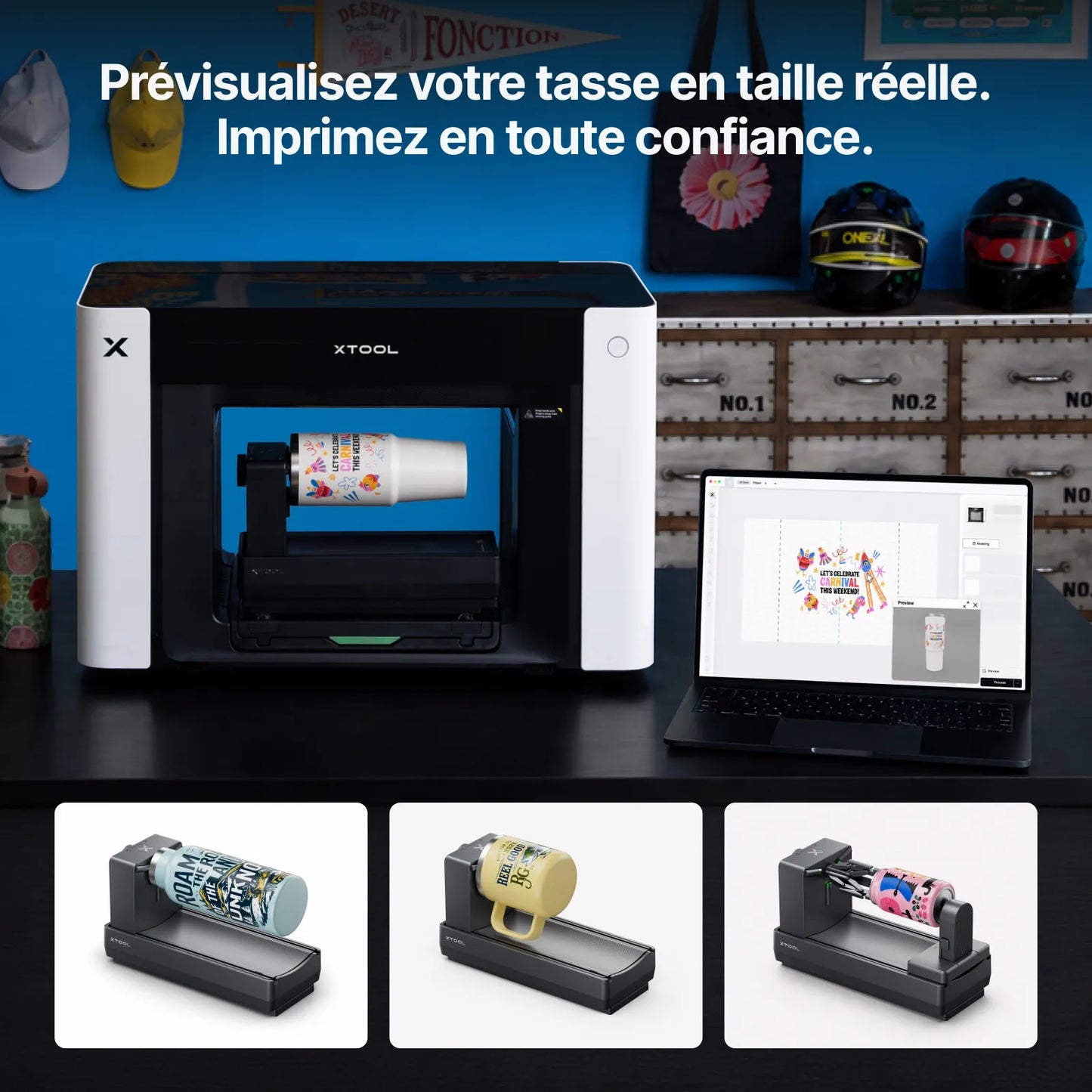 xTool - O1 Omni Printer Standard - Double Tête DT + UV (UV&DTG Printer) - Imprimante UV 4-en-1