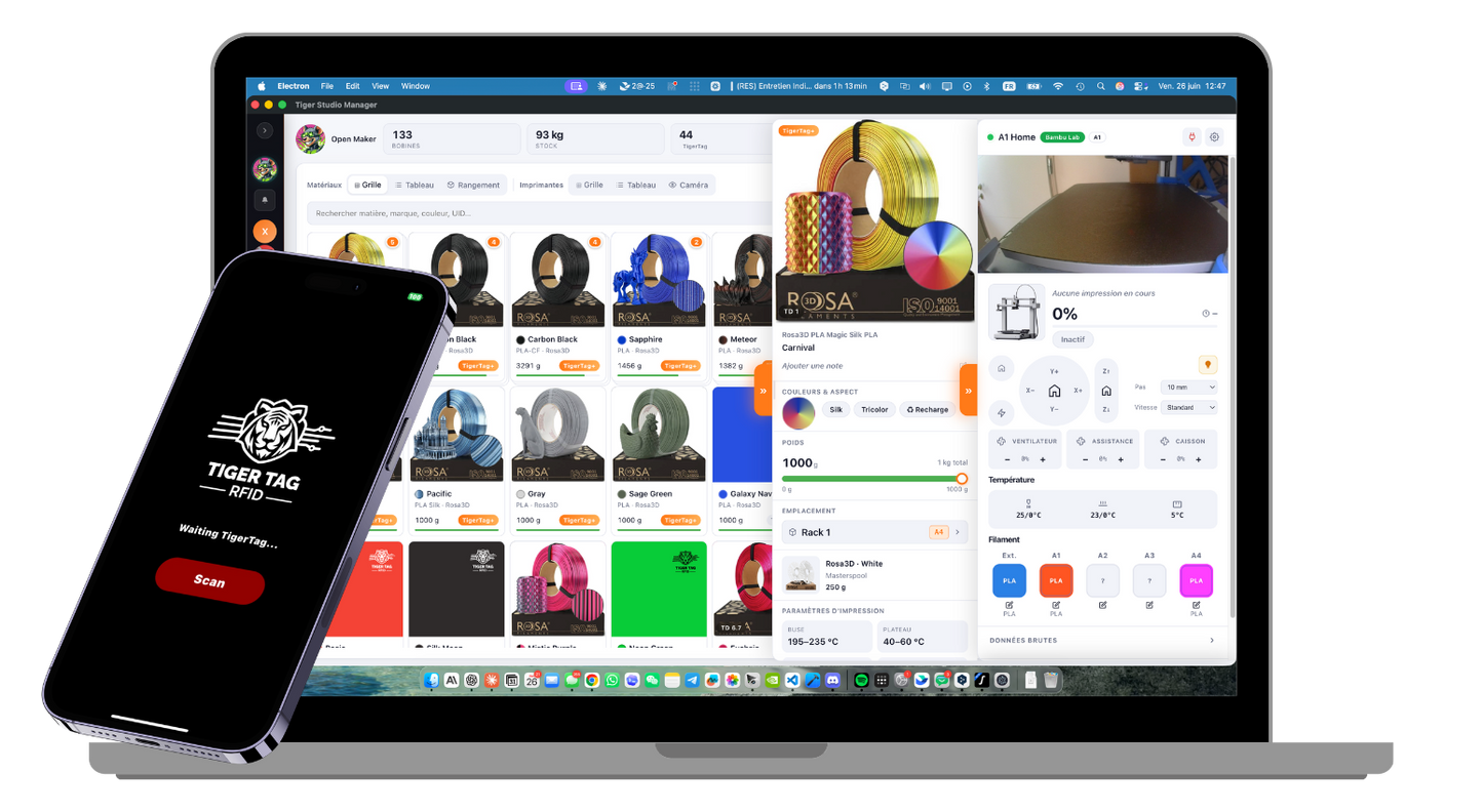 Tiger Studio - Smart Filaments & Printer Manager pour Windows