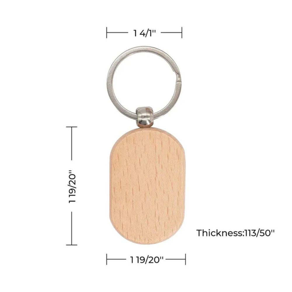 xTool - 10 Porte-clés rectangle arrondi - Bois - 1.93"