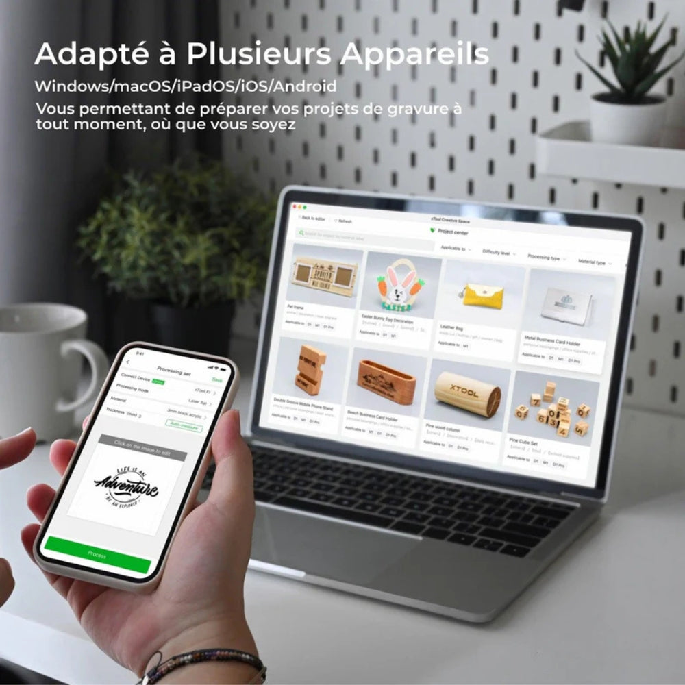 xTool - F1 - Graveur Laser portable IR 2W et Diode  10W - Classe IV