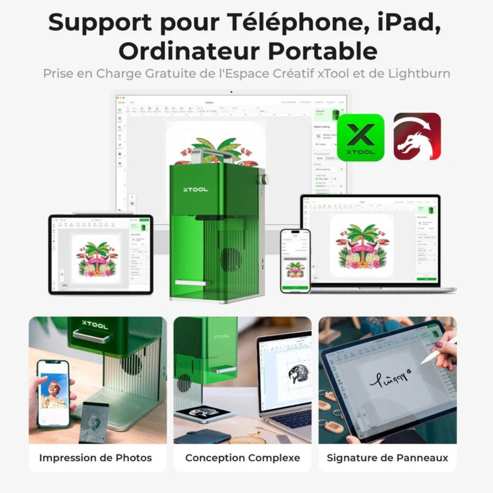 xTool - F1 - Graveur Laser portable IR 2W et Diode  10W - Classe IV