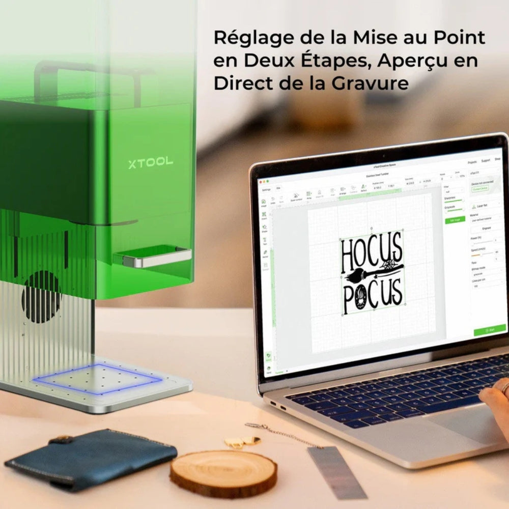 xTool - F1 - Graveur Laser portable IR 2W et Diode  10W - Classe IV