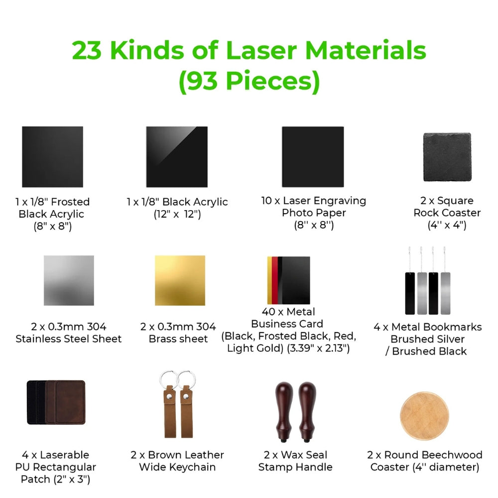xTool - Kit de matériaux laser pour F1 Ultra - 93 pcs