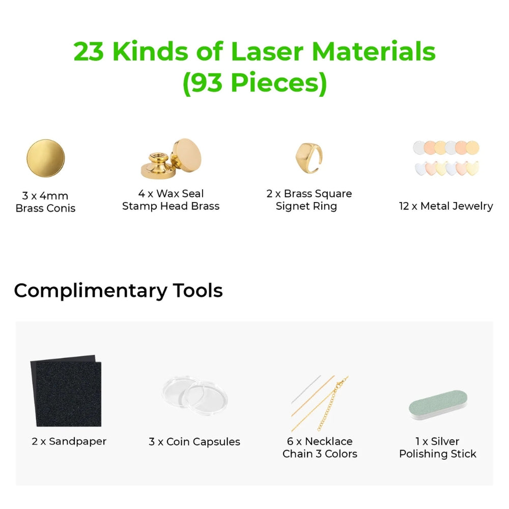 xTool - Kit de matériaux laser pour F1 Ultra - 93 pcs