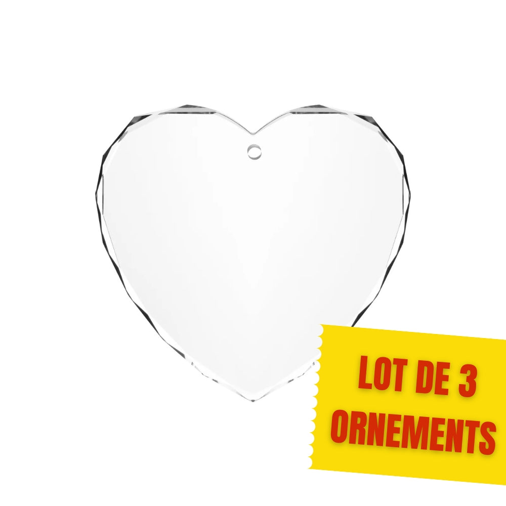 xTool - Ornement en Forme de Cœur Facetté en Cristal K5 (Heart-Shaped Ornament) - 80 mm - 3 pcs