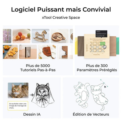 xTool - Pack Basic S1 - Découpe et Graveur Laser - Noir - 20W